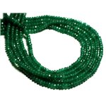 Fil 39cm - Perles de Pierre - Jade Rondelles Facettées 4x2mm Vert Sapin 