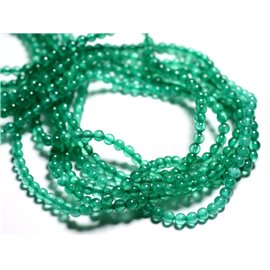 Filo 39 cm - Perline di pietra - Sfere di giada 4 mm Verde smeraldo 