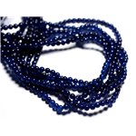 Fil 39cm - Perles de Pierre - Jade Boules 4mm Bleu Nuit 