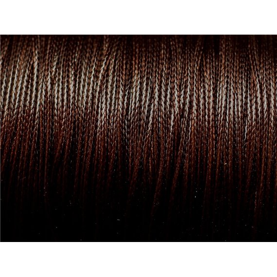 Bobine 160 metres env - Fil Corde Cordon Coton Ciré 0.8mm Marron Brun Café