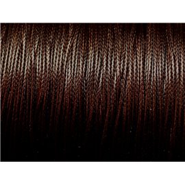 Bobine 160 metres env - Fil Corde Cordon Coton Ciré 0.8mm Marron Brun Café