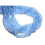 Fil 39cm 46pc - Perles Pierre - Jade Boules Facettées 8mm Bleu ciel clair