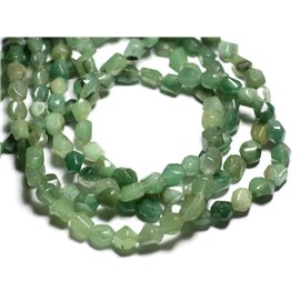 Thread 39cm - Stone Beads - Green Aventurine Faceted Nuggets 7-10mm 