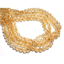 Fil 39cm 45pc env - Perles de Pierre - Citrine Boules 8mm