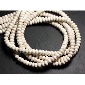 Thread 39cm approx 76pc - Stone Beads - Magnesite Rondelles 9x5mm 