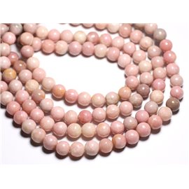 Thread 39cm 40pc approx - Stone Beads - Pink Opal Balls 10mm 
