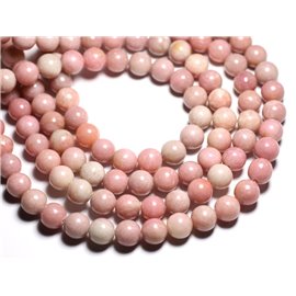 Thread 39cm approx 33pc - Stone Beads - Pink Opal Balls 12mm 