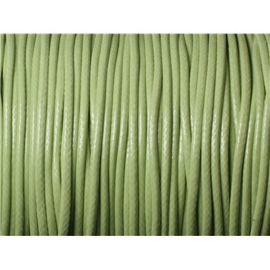 Bobine 90 mètres env - Fil Corde Cordon Coton Ciré 1mm Vert clair anis pastel