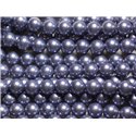 1 Fil 39cm - Perles de Nacre Boules 8mm Bleu Gris Horizon 