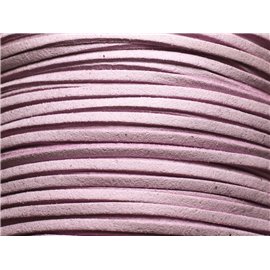 1 bobina da 90 metri - cordino in pelle scamosciata 3x1,5 mm rosa malva 