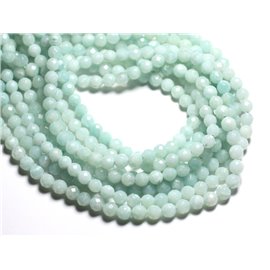 Thread 39cm approx 64pc - Stone Beads - Amazonite Faceted Balls 6mm 