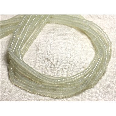 Fil 39cm - Perles de Pierre - Jade Vert clair Rondelles 4x2mm 