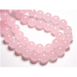 Hilo 39cm aprox 26pc - Cuentas de Piedra - Bolas de Jade 14mm Rosa Claro 