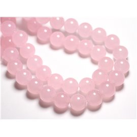 Thread 39cm approx 26pc - Stone Beads - Jade Balls 14mm Light pink 