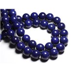 Fil 39cm 28pc env - Perles de Pierre - Jade Boules 14mm Bleu Nuit 