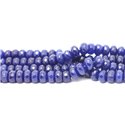 1 Fil 39cm Perles de Pierre - Jade Rondelles Facettées 8x5mm Bleu Roi 