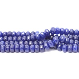 Fil 39cm 75pc env - Perles Pierre - Jade Rondelles Facettées 8x5mm Bleu Nuit Transparent