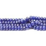 Fil 39cm 75pc env - Perles Pierre - Jade Rondelles Facettées 8x5mm Bleu Nuit Transparent