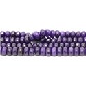 Fil 39cm 75pc env - Perles Pierre - Jade Rondelles Facettées 8x5mm Violet Byzantin Eveque