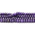 1 Fil 39cm Perles de Pierre - Jade Rondelles Facettées 8x5mm Violet 