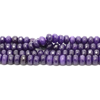 1 Fil 39cm Perles de Pierre - Jade Rondelles Facettées 8x5mm Violet 