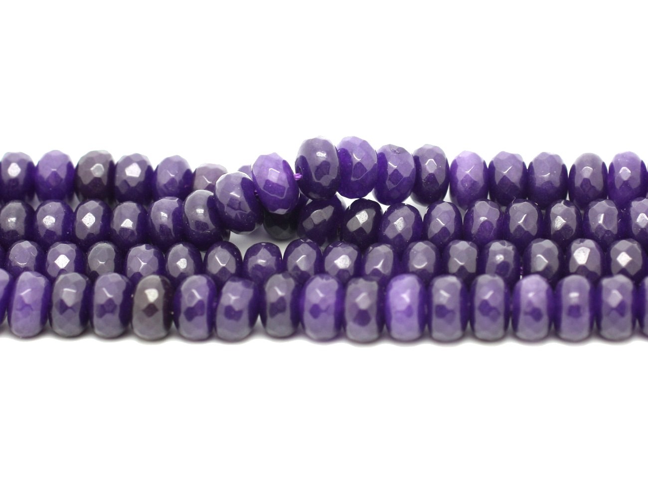 1 Fil 39cm Perles de Pierre - Jade Rondelles Facettées 8x5mm Violet 