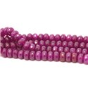 Fil 39cm 75pc env - Perles Pierre - Jade Rondelles Facettées 8x5mm Violet Rose Fuchsia Framboise