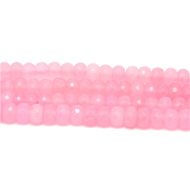 1 Fil 39cm Perles de Pierre - Jade Rondelles Facettées 8x5mm Rose clair 