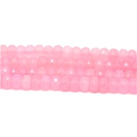 1 Strand 39cm Stone Beads - Jade Faceted Rondelles 8x5mm Light pink 