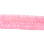 Fil 39cm 75pc env - Perles Pierre - Jade Rondelles Facettées 8x5mm Rose Clair Bonbon