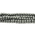 Fil 39cm 75pc env - Perles Pierre - Jade Rondelles Facettées 8x5mm Gris Noir Anthracite