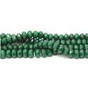 1 Fil 39cm Perles de Pierre - Jade Rondelles Facettées 8x5mm Vert Sapin 