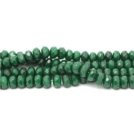 Fil 39cm 75pc env - Perles Pierre - Jade Rondelles Facettées 8x5mm Vert Sapin Empire