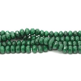 1 hebra de cuentas de piedra de 39 cm - Rondelles facetados de jade de 8 x 5 mm verde abeto 