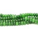 Fil 39cm 75pc env - Perles Pierre - Jade Rondelles Facettées 8x5mm Vert Olive Empire