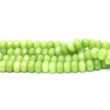 1 Fil 39cm Perles de Pierre - Jade Rondelles Facettées 8x5mm Vert Anis 