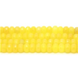 1 filo 39 cm di perle di pietra - Rondelle sfaccettate di giada 8x5 mm gialle 