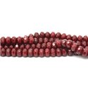 Fil 39cm 75pc env - Perles Pierre - Jade Rondelles Facettées 8x5mm Rouge Bordeaux