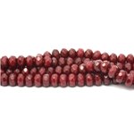 1 Fil 39cm Perles de Pierre - Jade Rondelles Facettées 8x5mm Rouge Bordeaux 
