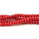 1 Fil 39cm Perles de Pierre - Jade Rondelles Facettées 8x5mm Rouge Cerise 