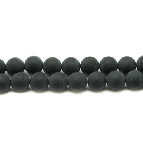 Fil 39cm 27pc env - Perles de Pierre - Onyx noir Mat Boules 14mm 