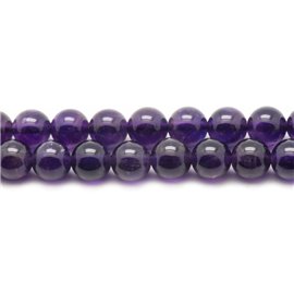 Fil 39cm 63pc env - Perles de Pierre - Améthyste Boules 6mm 