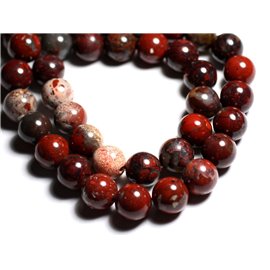  Thread 39cm approx 90pc - Stone Beads - Red Jasper Poppy Balls 4mm 