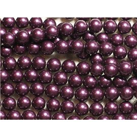 1 Wire 39cm - Mother of Pearl Balls 8mm Eggplant Purple 