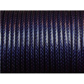 Bobine 38 metres env - Fil Corde Cordon Coton Ciré 3mm Bleu Marine Nuit