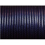 Bobine 38 metres env - Fil Corde Cordon Coton Ciré 3mm Bleu Marine Nuit