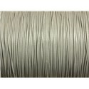 Bobine 180 metres env - Fil Corde Cordon Coton Ciré 0.8mm Gris clair perle pastel