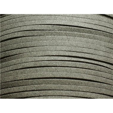 Bobine 90 mètres - Cordon Lanière Suédine 3x1.5mm Gris foncé anthracite