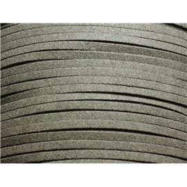 90 meter spool - Suede Lanyard 3x1.5mm Dark anthracite gray
