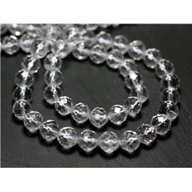 1 Strand 39cm Stone Beads - Rock Crystal Quartz Faceted Balls 6mm 